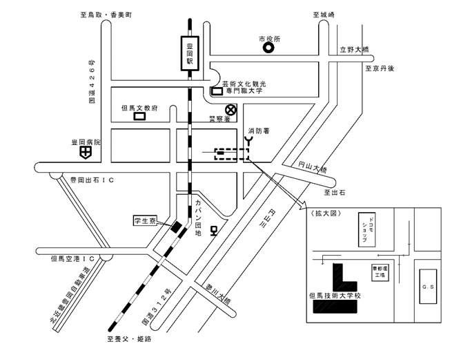 兵庫県立但馬技術大学校周辺の地図